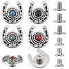 8Pcs 4 Styles Alloy & Natural African Turquoise(Jasper) & Natural Carnelian & Natural Black Stone & Dyed Natural Blue Agate Decorative Rivets HJEW-CP00084-1