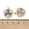 Brass Micro Pave Clear Cubic Zirconia Pendants KK-C045-28G-3