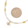 Alloy Enamel Bee Pendant Natural Citrine & Dyed Yellow Agate Faceted Round Beaded Necklaces NJEW-JN05735-3