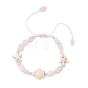 Natural Rose Quartz & Synthetic Synthetic Turquoise Beads Braided Bead Bracelets BJEW-JB13275-02-2
