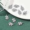 SHEGRACE Brass Micro Pave Clear Cubic Zirconia Charms XGRQ2O411-415P-4