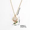 Brass Pave Clear & Green Cubic Zirconia Rotating Sunflower Pendant Necklaces Hip-hop Style Cable Chain Necklaces WQ9697-2-1