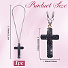 Polymer Clay Rhinestone Cross Pendant Alloy Chain Necklaces NJEW-CN0001-16A-2
