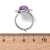 Oval Natural Amethyst Finger Rings RJEW-M063-01P-16-5