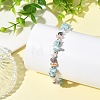 Natural Larimar Chip Beads & Cultured Freshwater Pearl Beaded Bracelets for Women BJEW-JB14215-1