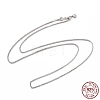 Rhodium Plated 925 Sterling Silver Wheat Chains Necklace for Women STER-I021-02C-P-2
