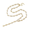 Brass Pave Clear Cubic Zirconia Y Necklaces NJEW-G183-06G-01-4