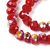 AB Color Plated Opaque Glass Rondelle Beads Strands EGLA-T029-4mm-09G-3