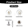 100Pcs ABS Imitation Pearl Snap Rivet Butt Screw DIY-GF0013-40-2