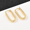 Rectangle Brass Cubic Zirconia Hoop Earrings EJEW-A156-16B-G-1