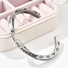 Viking Word Always in My Heart 304 Stainless Steel Enamel Cuff Bangles for Women BJEW-Z092-10P-3