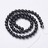 Natural Black Onyx Round Beads Strands X-GSR6mmC097-3