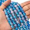 Spray Painted Crackle Glass Beads Strands LS-CCG-Q001-10mm-19-5