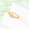 Brass Shell Open Cuff Rings for Women RJEW-K309-38G-3