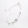 Round Beads Multi-strand Anklet for Girl Women AJEW-BB44865-A-3