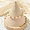 Herringbone Wire-Wrapped Natural Rainbow Moonstone Brass Cuff Bangles BJEW-JB14039-03-2