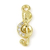 Brass Micro Pave Clear Cubic Zirconia Pendants LS-KK-L238-23G-1