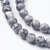 Natural Map Stone/Picasso Stone/Picasso Jasper Beads Strands X-G-G047-6mm-3