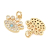Brass Micro Pave Cubic Zirconia Charms KK-Q085-05A-G-2