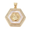 Brass Micro Pave Cubic Zirconia Pendants KK-I712-52G-08-1