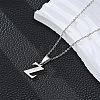 201 Stainless Steel Crystal Rhinestone Initial Pendant Necklaces FS-WG28760-20-1