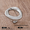 Irregular 304 Stainless Steel Cuff Open Rings for Women AJ8758-2-1