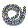 Electroplated Natural Lava Rock Beads Strands G-S352-30C-02-2