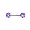 Brass Enamel Purple Flower Barbell Nipple Rings FS-WGE2017-08-1