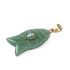 Natural Green Aventurine & Synthetic Turquoise Carved Pendants G-Z084-01G-04-2