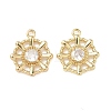 Brass Micro Pave Clear Cubic Zirconia Circular Pendants KK-C259-04G-1