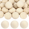 25Pcs Natural Wooden Round Ball WOOD-PA0001-84B-1