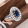 Brass Micro Pave Cubic Zirconia Adjustable Rings for Women RJEW-C118-08P-2