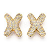 Brass Micro Pave Cubic Zirconia Pendants KK-N254-06G-X-1