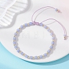 Flat Round Synthetic Blue Lace Agate Beads Braided Bead Bracelets BJEW-JB13247-01-1