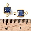 SHEGRACE Brass Pave Cubic Zirconia Square Connector Charms XGRQ2O860-440C-G-3