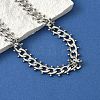 304 Stainless Steel Ball Tassel Cuban Link Chain Necklaces NJEW-K249-22P-3