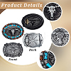 2Pcs 2 Colors Zinc Alloy & Wood Beads Buckles AJEW-GF0015-53-6