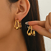 Heart with Round Stainless Steel Stud Earrings EJ9702-4