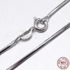 Rhodium Plated Sterling Silver Snake Chain Necklaces X-NJEW-M153-15A-20-3