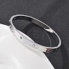 Eye 304 Stainless Steel Rhinestone Bangles for Women BJEW-Z092-09P-1