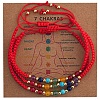 3Pcs Adjustable Chakra Natural & Synthetic Mixed Stone Round Bead Braided Bracelet Sets ZZ4943-5-1