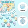14Pcs 7 Colors Transparent Resin with Paillette Beads RESI-YW0006-12-3