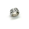 Halloween Two Tone Alloy Skull Cuff Open Rings for Unisex WG69205-01-4