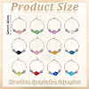 24Pcs 12 Colors Transparent Acrylic with Brass Bead Glass Wine Glass Charms AJEW-ME00021-2