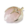 Natural Rose Quartz Pendants G-U019-01G-01-2