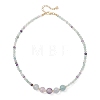 Round Natural Fluorite Graduated Beaded Necklaces NJEW-JN05952-01-4