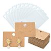 50Pcs Rectangle Kraft Paper Earring Display Card with Hanging Hole CDIS-CJ0001-05-1