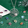 30pcs 10 color Platinum Plated Brass Glass Flat Round with Tree Jewelry Snap Buttons SNAP-SC0001-01-NR-5
