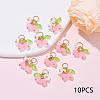 10Pcs Glass Pendants PALLOY-YW00093-01-2
