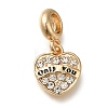 Rack Plating Alloy Crystal Rhinestone European Dangle Charms PALLOY-A009-17G-1